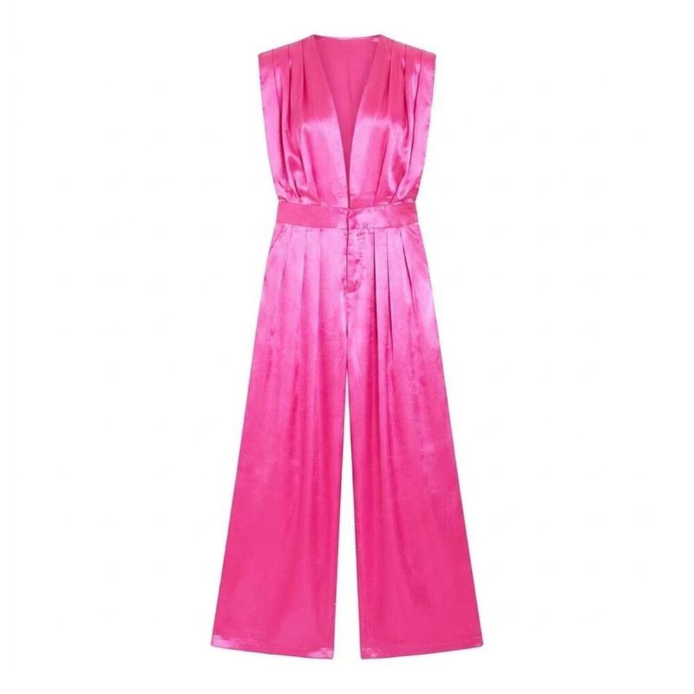 Missy Empire Womens/Ladies Wide Leg Sleeveless Jumpsuit / Pink